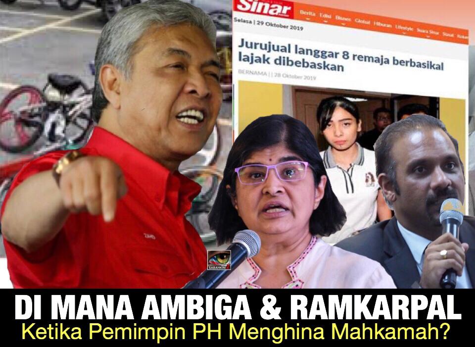 Di mana Ambiga, Ramkarpal ketika pemimpin PH menghina mahkamah?