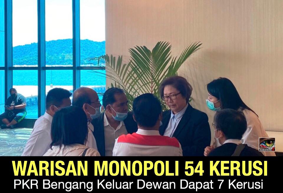 Warisan monopoli 46 kerusi,PKR bengang keluar dewan dapat 7 kerusi