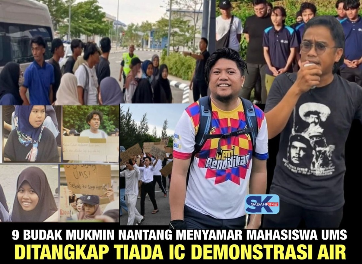 [VIDEO] 9 budak Mukmin Nantang menyamar mahasiswa UMS ditangkap tiada IC Demonstrasi air