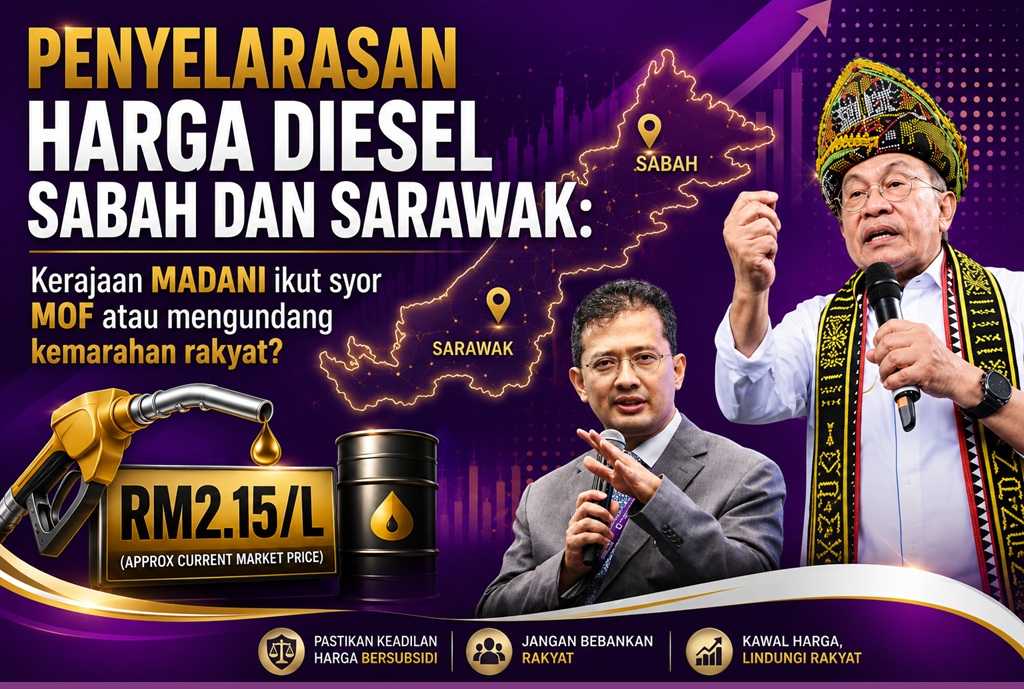 Penyelarasan harga diesel Sabah dan Sarawak: Kerajaan MADANI ikut syor MOF atau mengundang kemarahan rakyat?